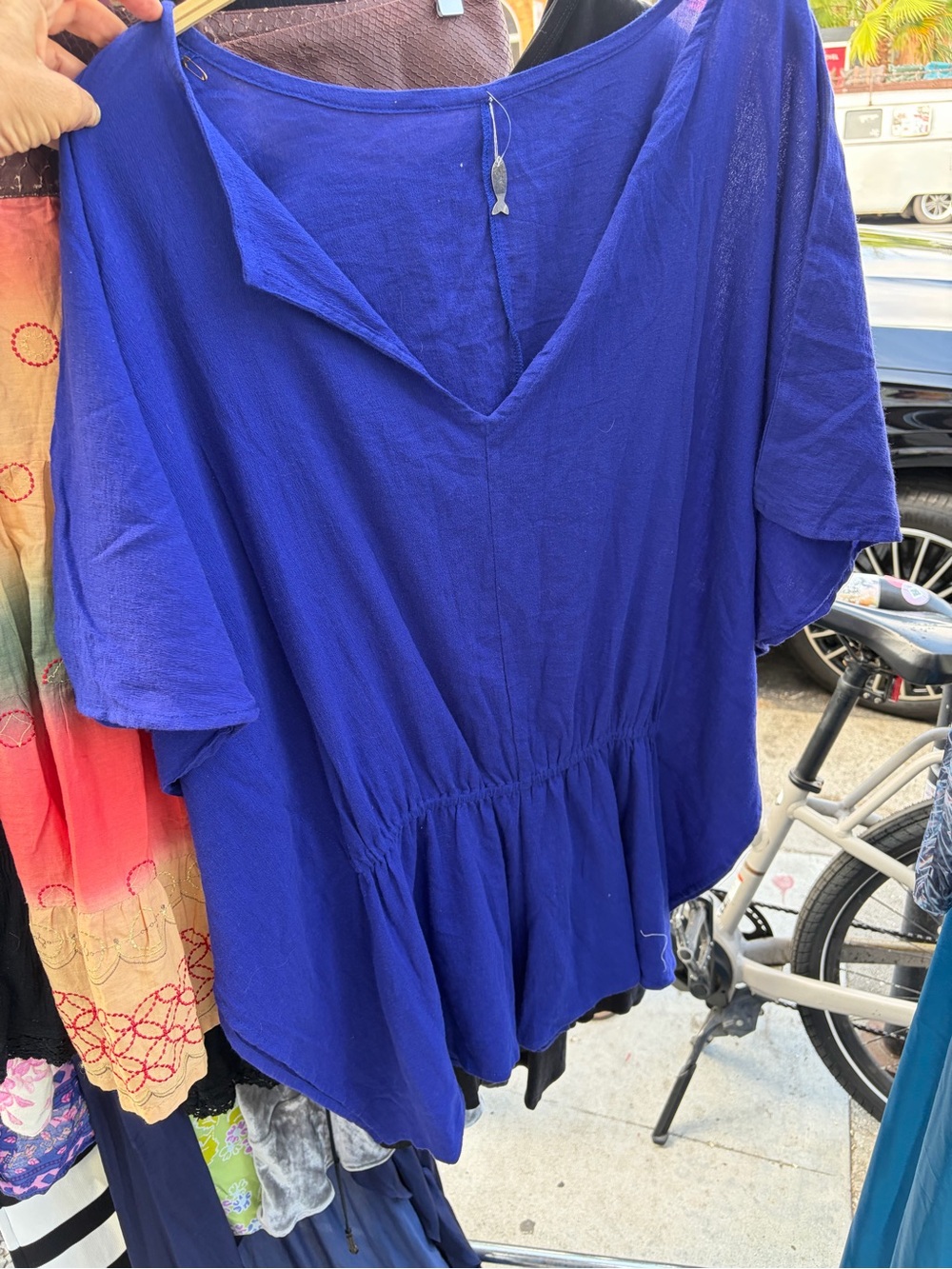 Indah V-Neck Romper in Cobalt Blue